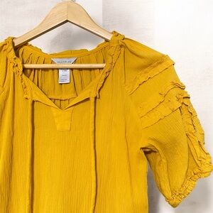 Multiples Cotton Ruffle Sleeve Blouse